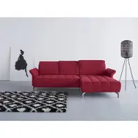 Otto Home Ecksofa "Fresh L-Form", rot (bordeaux), B:281cm H:79cm T:185cm, 100% Polyester, Sofas, Ecksofa, Federkern, wahlweise Kopfteilverstellung und motorischer Vorziehsitz