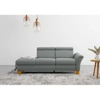 Home affaire Recamiere "Lindgren", grau, B:206cm H:84cm T:93cm, 100% Polyester, Sofas, Recamiere, wahlweise motorische TV-Funktion, Bettkasten und Kopfteilverstellung
