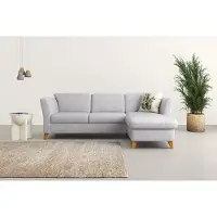 Home affaire Ecksofa "Trelleborg L-Form", silber, B:249cm H:86cm T:162cm, 100% Polyester, Sofas, Ecksofa, Federkern-Polsterung, wahlweise mit Bettfunktion und Bettkasten