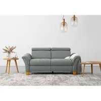 Otto Home 2,5-Sitzer "Lindgren", grau, B:185cm H:84cm T:93cm, 100% Polyester, Sofas, 2 5-Sitzer, wahlweise mit TV-Funktion, links oder beidseitig, Kopfteilverstellung