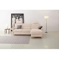 Otto Home Ecksofa "Westerland L-Form", beige (creme), B:252cm H:90cm T:162cm, 100% Polyester, Sofas, Ecksofa, Federkern-Polsterung, wahlweise mit Schlaffunktion, Bettkasten
