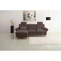 Otto Home Ecksofa "Westerland L-Form", braun (espresso), B:252cm H:90cm T:162cm, 98% Polyester 2% Polyamid, Sofas, Ecksofa, Federkern-Polsterung, wahlweise mit Schlaffunktion, Bettkasten