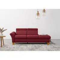 Home affaire Recamiere "Lindgren", rot (bordeaux), B:206cm H:84cm T:93cm, 100% Polyester, Sofas, Recamiere, wahlweise motorische TV-Funktion, Bettkasten und Kopfteilverstellung