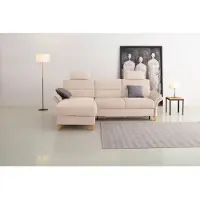Otto Home Ecksofa "Westerland L-Form", beige (creme), B:252cm H:90cm T:162cm, 100% Polyester, Sofas, Ecksofa, Federkern-Polsterung, wahlweise mit Schlaffunktion, Bettkasten