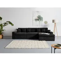 Home affaire Ottomane "Skara L-Form", grau (anthrazit), B:310cm H:86cm T:100cm, 100% Polyester, Sofas, Ottomane, Lounge-Sofa mit Federkernpolsterung, in vielen Bezugsvarianten