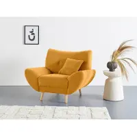 Home affaire Sessel "Basta komfortable Wellenunterfederung, Breite 112cm", gelb, B:112cm H:80cm T:82cm, (100% Polyester) Struktur fein (100% Polyester) Chenille, Sessel, Sessel
