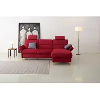 Otto Home Ecksofa "Westerland L-Form", rot (bordeaux), B:252cm H:90cm T:162cm, 100% Polyester, Sofas, Ecksofa, Federkern-Polsterung, wahlweise mit Schlaffunktion, Bettkasten