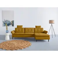 Inosign Ecksofa "Birkholm L-Form", gelb (mustard), B:267cm H:83cm T:174cm, 98% Polyester 2% Polyamid, Sofas, Ecksofa, Armlehnverstellung, auch in Easy Clean Bezug - mit Wasser zu reinigen