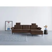 Inosign Ecksofa "Birkholm L-Form", braun (dunkelbraun), B:267cm H:83cm T:174cm, 100% Polyester, Sofas, Ecksofa, Armlehnverstellung, auch in Easy Clean Bezug - mit Wasser zu reinigen