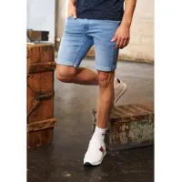 Ajc Shorts , Herren, Gr. 30, Länge 32, blau (blau used), Denim/Jeans, Obermaterial: 75% Baumwolle, 23% Polyester, 2% Elasthan, unifarben, Basic, schmal kniefrei, Hosen Shorts, im 5-Pocket-Stil