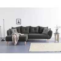 Home affaire Ecksofa "Baggio formschöne Polsterecke, bequem, Breite 277cm, L-Form", grau (anthrazit), B:277cm H:80cm T:162cm, Sofas, Ecksofa, Zierkissen inklusive