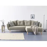 Home affaire Ecksofa "Baggio formschöne Polsterecke, bequem, Breite 277cm, L-Form", grau (taupe), B:277cm H:80cm T:162cm, Sofas, Ecksofa, Zierkissen inklusive