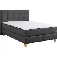Home affaire Boxspringbett "Moulay", grau (anthrazit), B:154cm L:231cm, Komplettbetten, Boxspringbett, inkl. Topper, in Überlänge 220 cm, 3 Härtegrade, auch in H4