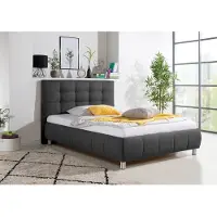 Maintal Polsterbett "Lalley", grau (anthrazit), B:154cm L:209cm, Betten, Polsterbett, inkl. Bettkasten in H2,H3,H4 und 3 Matratzen Ausführungen erhältlich