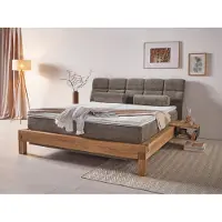 Home affaire Boxspringbett "Villads", grün (pino), B:199cm L:231cm, Komplettbetten, Boxspringbett, Liegefläche: 180/200 cm, Inside-Boxspring-Unterbau, recycelte Stoffe