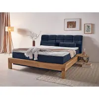 Home affaire Boxspringbett "Villads", blau, B:199cm L:231cm, Komplettbetten, Boxspringbett, Liegefläche: 180/200 cm, Inside-Boxspring-Unterbau, recycelte Stoffe