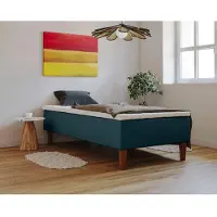 Home affaire Boxspringbett "Osterberg", blau (dunkelblau), B:71cm L:201cm, 100% Polyester, Komplettbetten, Boxspringbett, mit Taschen-Federkernunterbox