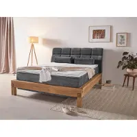 Home affaire Boxspringbett "Villads", grau (ferro), B:179cm L:231cm, Komplettbetten, Boxspringbett, Liegefläche: 160/200 cm aus Balkeneiche, Inside-Boxspring-Unterbau