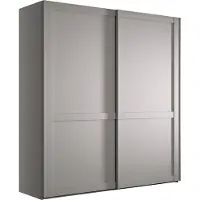 Wiemann Schwebetürenschrank "Göteborg", grau (kieselgrau, dekor), B:197,3cm H:220cm T:67cm, Holzwerkstoff, Schränke, Schwebetürenschrank, Querriegel und Griffleisten im Korpusfarbton