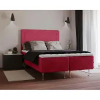 Inosign Boxspringbett "Hacer", rot, B:161cm L:208cm, 100% Polyester, Komplettbetten, Boxspringbett, Topper, H2 oder H3 und in Breiten 70,80,90,120,140,160,180 wählbar