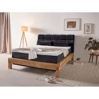 Home affaire Boxspringbett "Villads", schwarz (carbone), B:179cm L:231cm, Komplettbetten, Boxspringbett, Liegefläche: 160/200 cm aus Balkeneiche, Inside-Boxspring-Unterbau