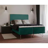 Home affaire Boxspringbett "Hacer", grün (dunkelgrün), B:161cm L:208cm, 100% Polyester, Komplettbetten, Boxspringbett, Topper, H2 oder H3 und in Breiten 70,80,90,120,140,160,180 wählbar