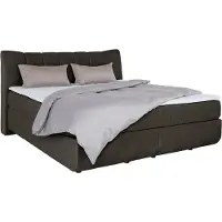 Leonique Boxspringbett "Océane", grau (stone), B:190cm L:221cm, Komplettbetten, Boxspringbett, Bodenfrei- wirkt freischwebend, verschiedene Härtegrade (auch H4)