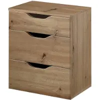 Relita Nachtschrank "Maxi", grau (eiche artisan), B:40cm H:54,6cm T:38cm, Schränke, Nachtschrank, mit 3 Schubladen ist universell einsetzbar