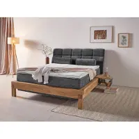 Home affaire Boxspringbett "Villads", grau (ferro), B:179cm L:231cm, Komplettbetten, Boxspringbett, Liegefläche: 160/200 cm aus Balkeneiche, Inside-Boxspring-Unterbau