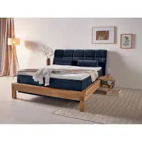 Home affaire Boxspringbett "Villads", blau, B:179cm L:231cm, Komplettbetten, Boxspringbett, Liegefläche: 160/200 cm aus Balkeneiche, Inside-Boxspring-Unterbau