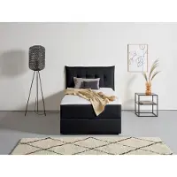 Andas Boxbett "Kederleicht", grau (anthrazit), B:155cm L:213cm, Komplettbetten, Boxbett, inklusive Bettkasten & Topper, in 4 Breiten und 2 Härtegraden