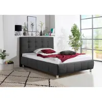 Maintal Polsterbett "Lalley", grau (anthrazit), B:154cm L:209cm, Betten, Polsterbett, inkl. Bettkasten in H2,H3,H4 und 3 Matratzen Ausführungen erhältlich