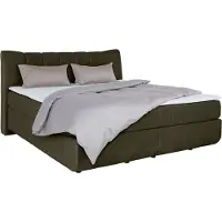 Home affaire Boxspringbett "Océane", grün (olive), B:190cm L:221cm, Komplettbetten, Boxspringbett, Bodenfrei- wirkt freischwebend, verschiedene Härtegrade (auch H4)