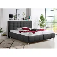 Maintal Polsterbett "Lalley", grau (anthrazit), B:194cm L:209cm, Betten, Polsterbett, inkl. Bettkasten in H2,H3,H4 und 3 Matratzen Ausführungen erhältlich