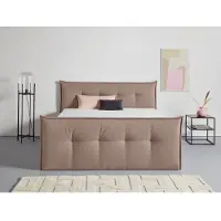 Home affaire 1100000002199 "Kederleicht", grau (taupe), B:205cm L:226cm, Komplettbetten, 1100000002199, inklusive Fußteil, Bettkasten & Topper, in 4 Breiten und 2 Härtegraden