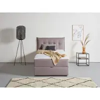 Andas Boxbett "Kederleicht", grau, B:155cm L:213cm, Komplettbetten, Boxbett, inklusive Bettkasten & Topper, in 4 Breiten und 2 Härtegraden