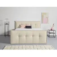 Andas Boxbett "Kederleicht", beige, B:205cm L:226cm, Komplettbetten, Boxbett, inklusive Fußteil, Bettkasten & Topper, in 4 Breiten und 2 Härtegraden