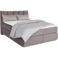 Leonique Boxspringbett "Océane", grau (stone), B:150cm L:221cm, Komplettbetten, Boxspringbett, Bodenfrei- wirkt freischwebend, verschiedene Härtegrade (auch H4)