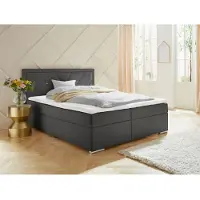 Home affaire "ALFIE, Polsterbett wahlweise mit Bettkasten, Samtvelours-Bezug" mit Bonnell-oder Taschenfederkernmatratze H2,H3, H4, 120/140/180x200cm