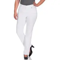 Kjbrand 5-Pocket-Hose "Betty Bengaline", Damen, Gr. 42, N-Gr, weiß, Web, Obermaterial: 80% Viskose, 17% Polyamid, 3% Elasthan, bequem lang, Hosen 5-Pocket-Hose, in bequemer Form