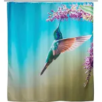 Wenko Duschvorhang "Managua", bunt (kolibri), B:180cm H:200cm, Polyester, Duschvorhänge, Duschvorhang, Höhe 200 cm