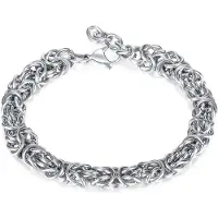 Firetti Edelstahlarmband "Schmuck Geschenk Armband Königskette", silber (edelstahlfarben), Armbänder, Damen, 25cm, Edelstahl, Edelstahlarmband