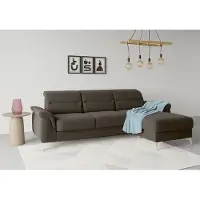 Sit&More Ecksofa SIT & MORE "Sinatra L-Form", braun (espresso), B:258cm H:85cm T:170cm, 90% Polyester, 10% Polyamid, Sofas, Ecksofa, mit Recamiere, optinal mit Kopfteilverstellung und Armteilfunktion