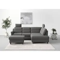 Sit&More Ecksofa SIT & MORE "Farö L-Form", grau, B:251cm H:90cm T:187cm, Sofas, Ecksofa, inklusive Federkern, wahlweise mit Schlaffunktion und Bettkasten
