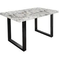 Paroli Esstisch "Manger", weiß (marmor weiß, schwarz, marmor weiß), H:75cm, Tische, Esstisch, in 3 Breiten und 2 Farbausführungen
