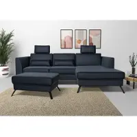 Sit&More Hocker SIT & MORE "Olsen", blau (navy), B:89cm H:48cm T:59cm, 100% Polyester, Hocker, Hocker
