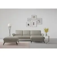 Sit&More Ecksofa SIT & MORE "Fashion L-Form", grau (hellgrau), B:253cm H:84cm T:165cm, Sofas, Ecksofa, wahlweise mit Kopfteilverstellung und Vorziehsitz, motorisch