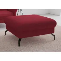 Sit&More Hocker SIT & MORE "Fashion", rot (bordeaux), B:89cm H:45cm T:89cm, Hocker, Hocker, inklusive Federkern, mit hochwertigen, schwarzen Metallfüßen