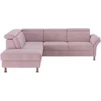 Home affaire Ecksofa "Calypso L-Form", rosa (altrosa), B:259cm H:85cm T:227cm, 100% Polyester, Sofas, Ecksofa, mit Relaxfunktion motorisch im Sofa 2,5- Sitzer