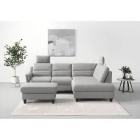 Sit&More Ecksofa SIT & MORE "Farö L-Form", grau, B:251cm H:90cm T:187cm, Sofas, Ecksofa, inklusive Federkern, wahlweise mit Schlaffunktion und Bettkasten